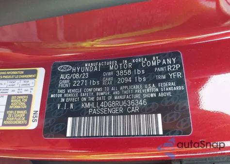 2024 Hyundai Elantra Se from USA, damaged, VIN KMHLL4DG8RU636346